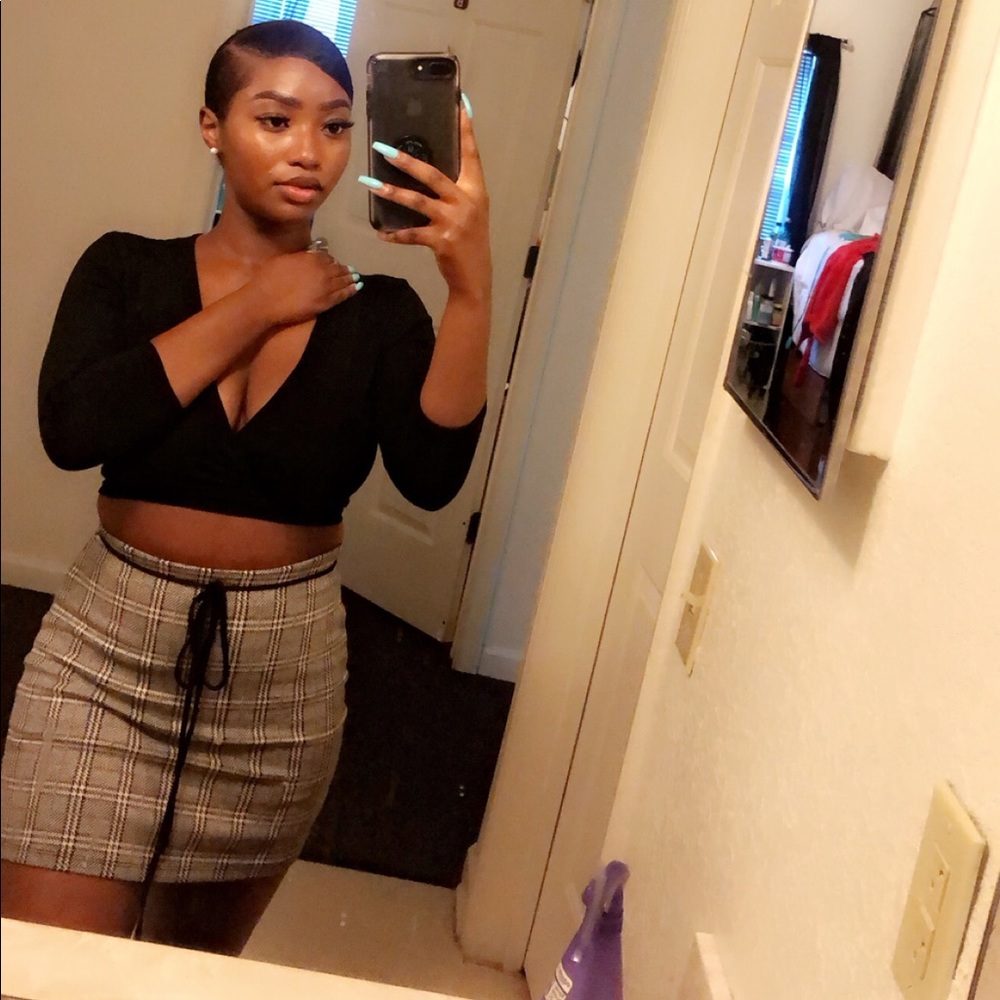 Plaid mini skirt